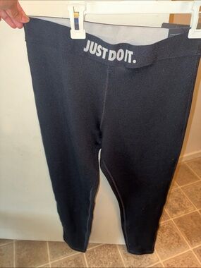 Nike Kids Black 'Just Do It.' Thermal Leggings